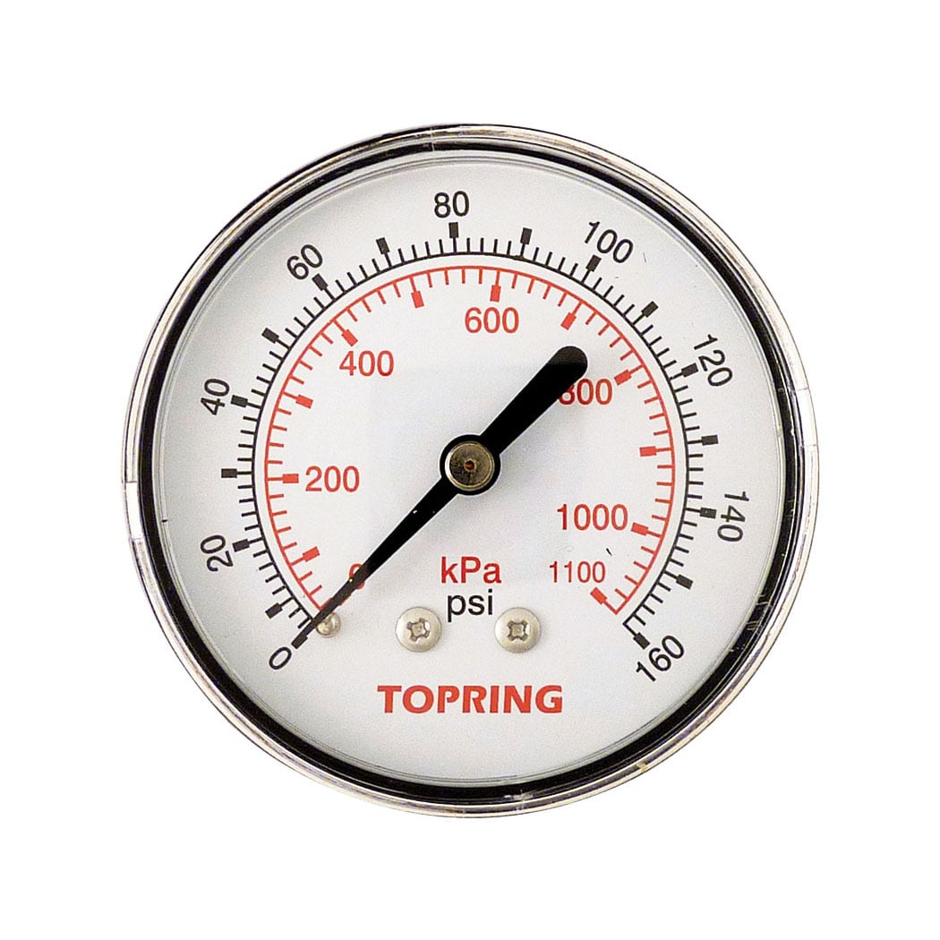 TOPRING 55.445 - 2-1/2 In. Steel Dry Gauge 0 to 160 PSI