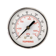TOPRING 55.445 - 2-1/2 In. Steel Dry Gauge 0 to 160 PSI