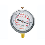TOPRING 55.608 - 2-1/2 In. Stainless Steel Liquid Filled Pressure Gauge With Glycerin 0 to 30 Hg