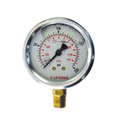 TOPRING 55.633 - 2-1/2 In. Stainless Steel Liquid Filled Pressure Gauge With Glycerin 0 to 200 PSI