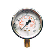 TOPRING 55.658 - 2-1/2 In. Stainless Steel Liquid Filled Pressure Gauge With Glycerin 0 to 2000 PSI