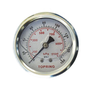 TOPRING 55.728 - 2-1/2 In. Stainless Steel Liquid Filled Pressure Gauge With Glycerin 0 to 160 PSI