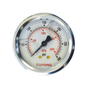 TOPRING 55.738 - 2-1/2 In. Stainless Steel Liquid Filled Pressure Gauge With Glycerin 0 to 300 PSI