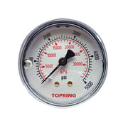 TOPRING 55.768 - 2-1/2 In. Stainless Steel Liquid Filled Pressure Gauge With Glycerin 0 to 5000 PSI