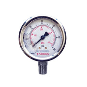 TOPRING 55.915 - 4 In. Stainless Steel Liquid Filled Pressure Gauge With Glycerin 0 to 60 PSI