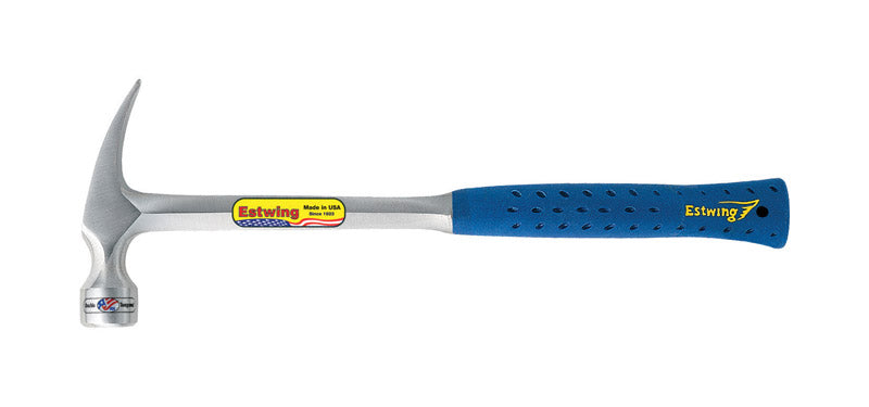 Estwing E3-24S 24 oz Solid Steel Straight Claw Framing Hammer with Smooth Face & Shock Reduction Grip