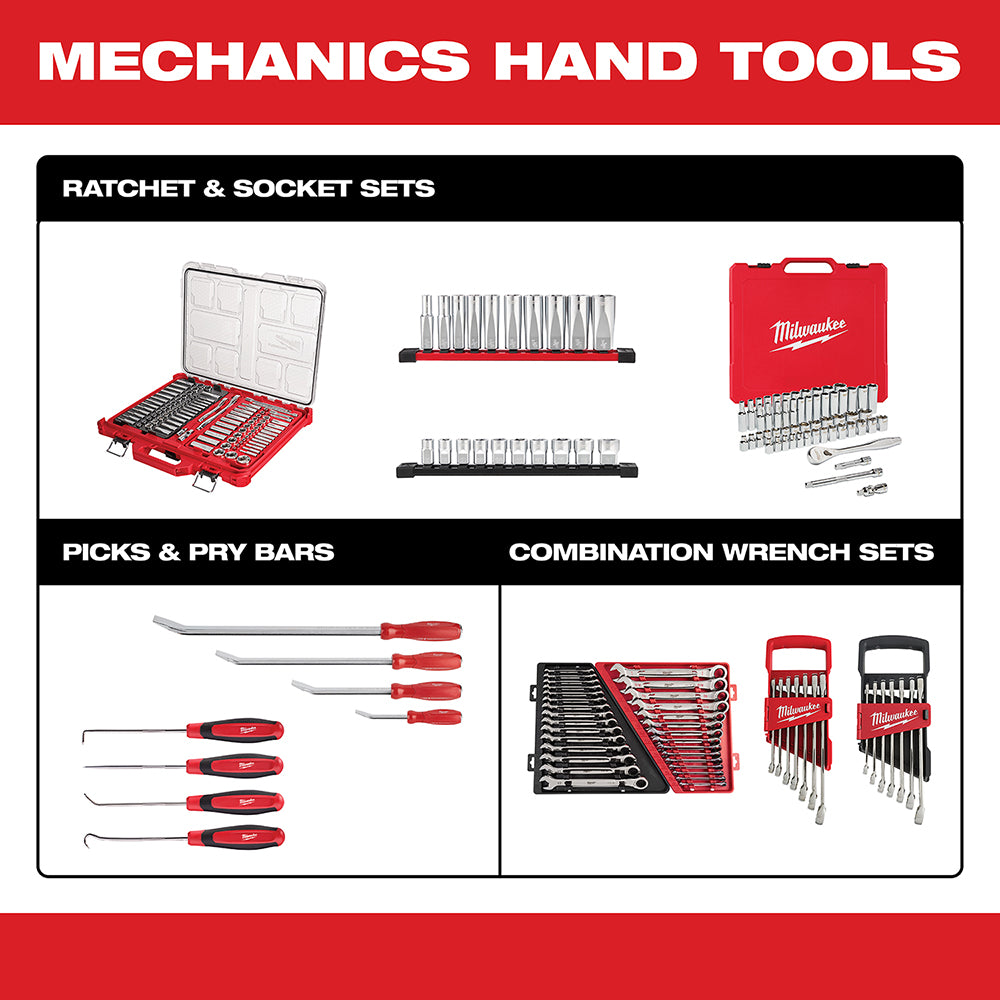 Milwaukee 48-22-9405 - 10pc 3/8 in. SAE Deep Well Sockets with FOUR FLAT™ Sides