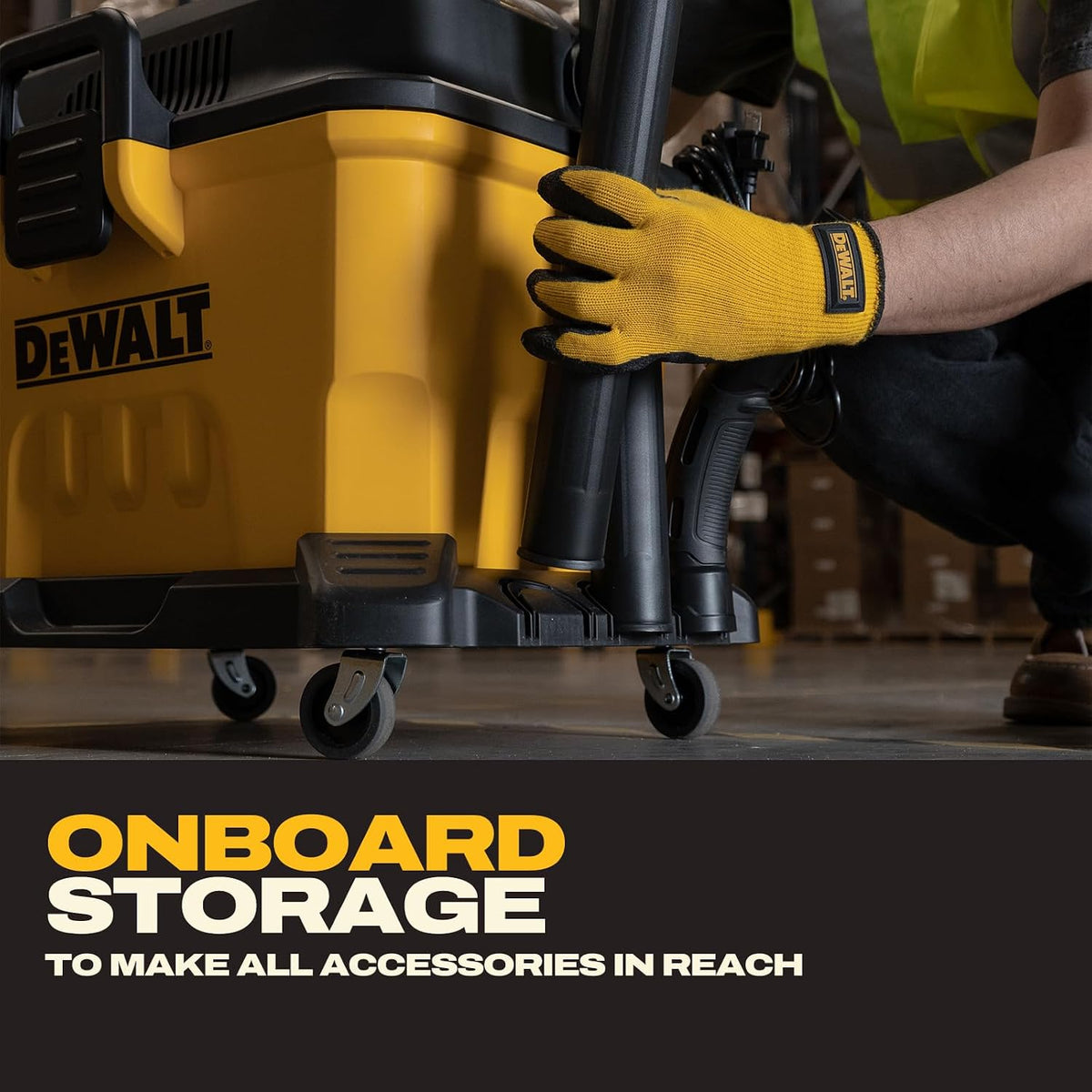 DEWALT DXCVXA092B 20V MAX AC/DC 9 Gallon Wet/Dry Vacuum - onboard accessory storage