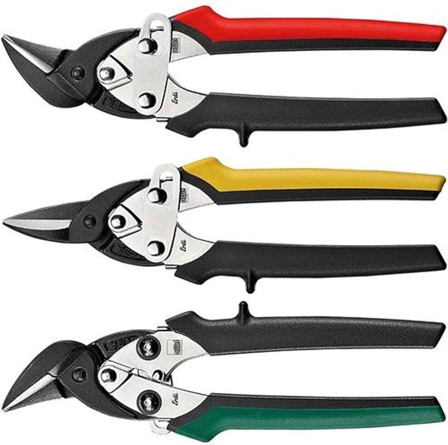 Bessey D15A-BE Right Straight Cut Compact Aviation Snip Offset Jaw, Green/Black