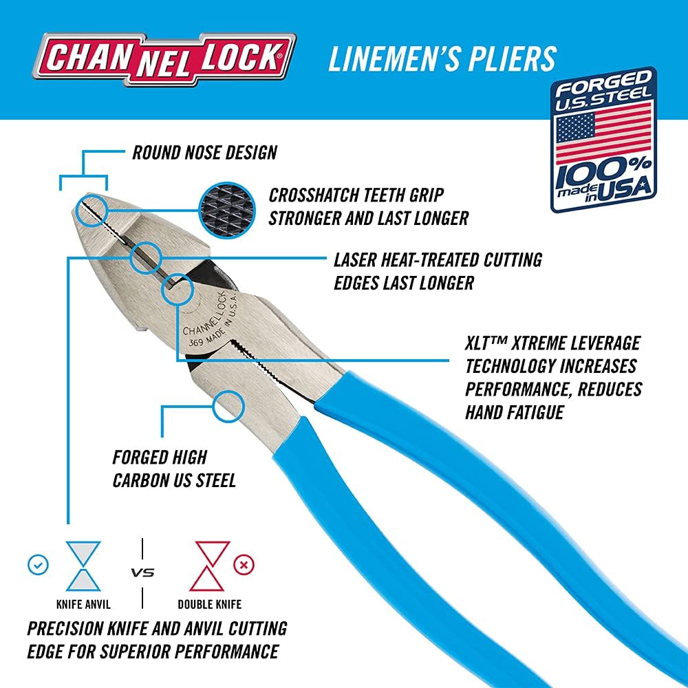 ChannelLock 369 - Pince pour monteur de lignes 9,5"