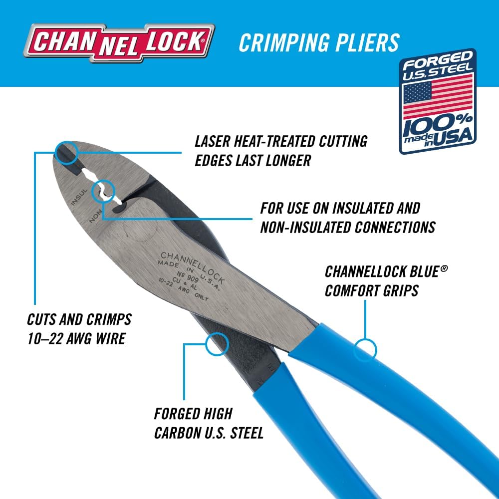 ChannelLock 909 - 9.5" Crimping Plier