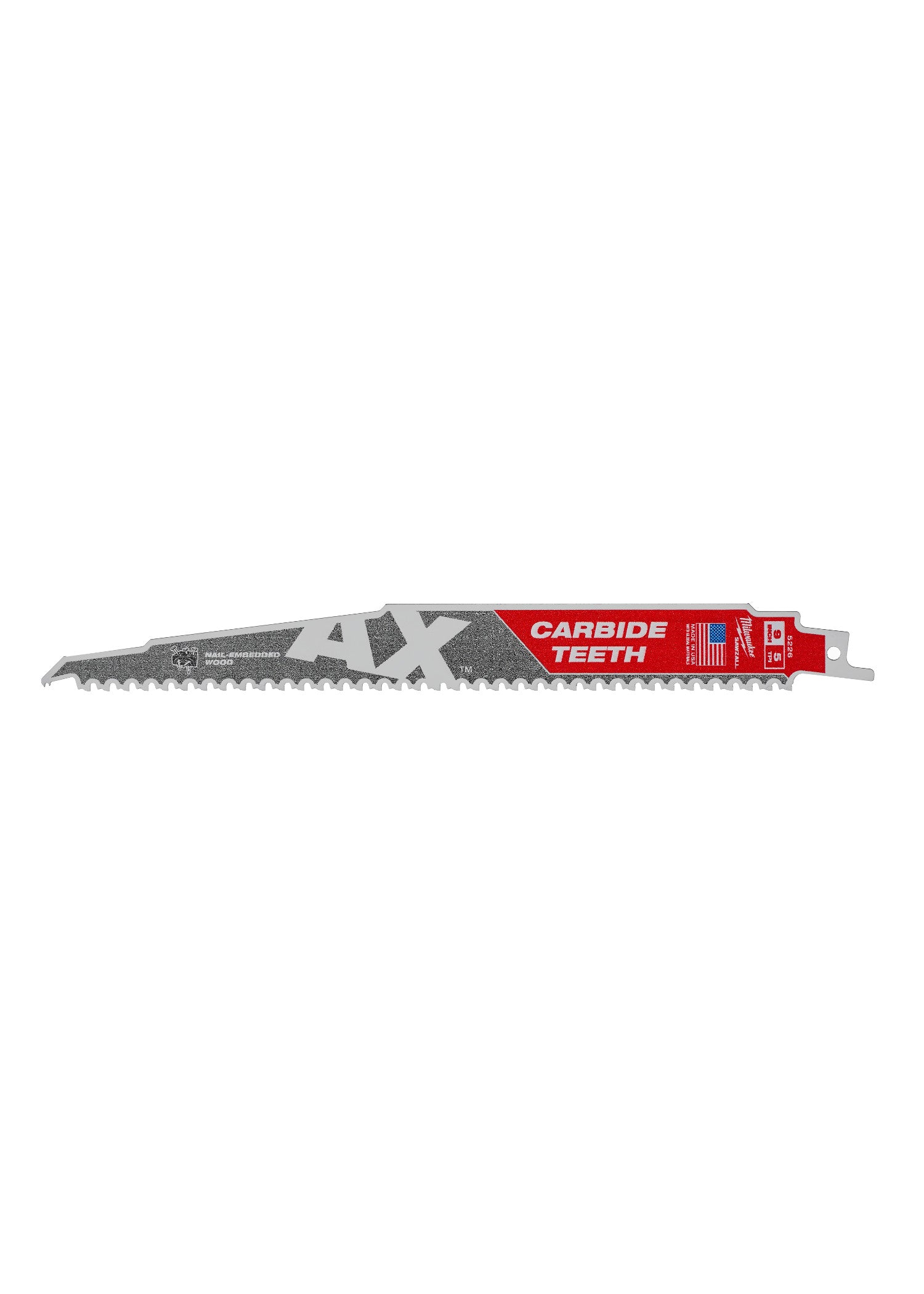 Milwaukee 48-00-5526 – 9 Zoll, 5 TPI The Ax™ Hartmetallzähne, SAWZALL®-Sägeblätter, 5er-Pack