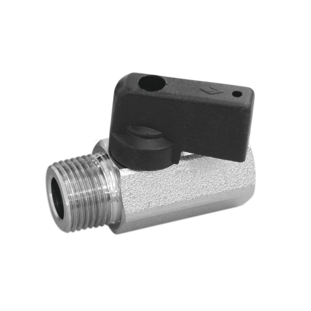 TOPRING 65.119 - Brass Mini Ball Valve 1/8 (M) NPT to 1/8 (F) NPT