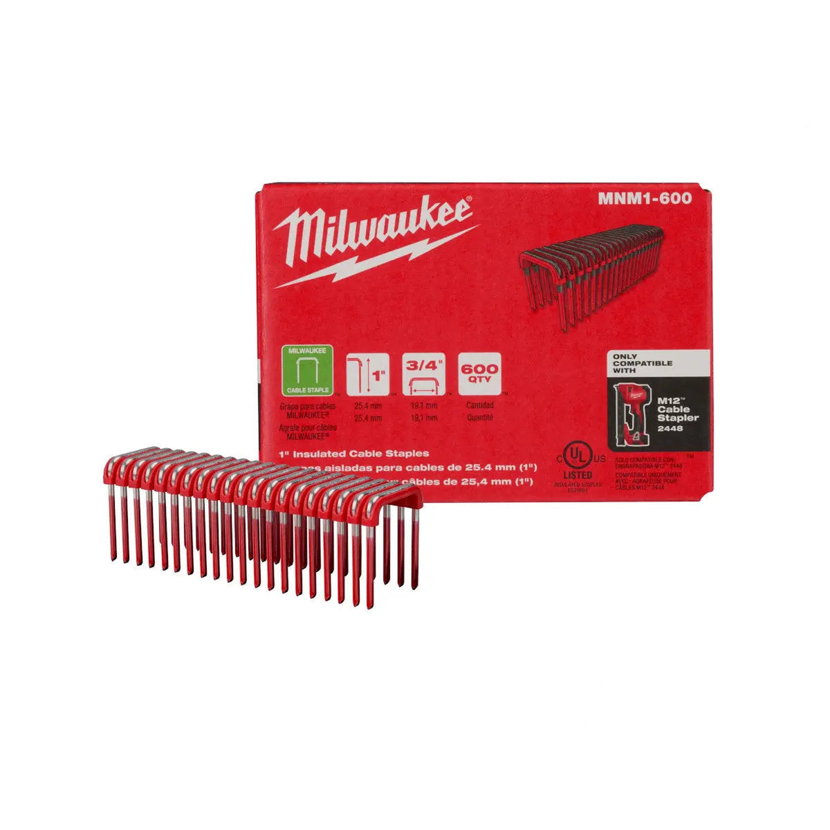 Milwaukee MNM1-600 - 1" Insulated Cable Staples - Wise Line Tools