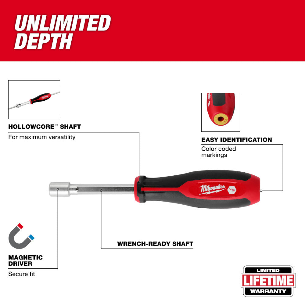 Milwaukee 48-22-2547 - 7-teiliger SAE HollowCore™ Magnetischer Steckschlüsselsatz