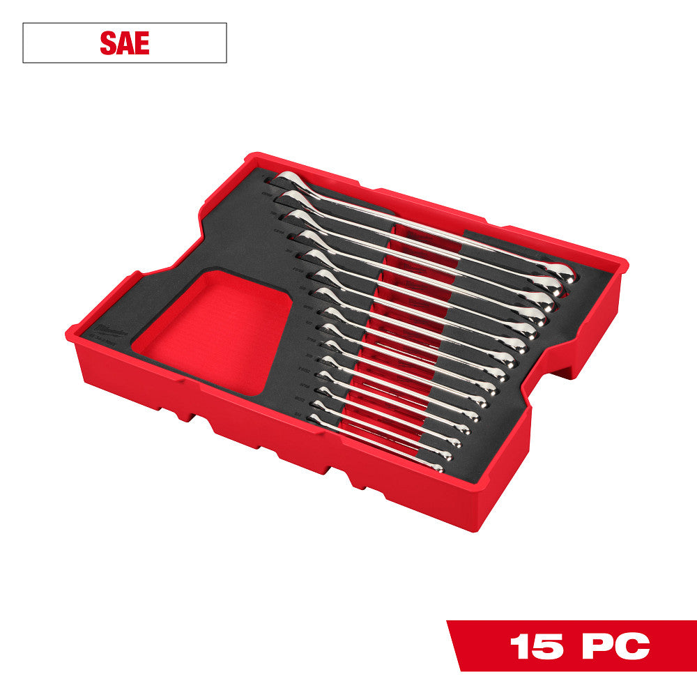 MILWAUKEE 48-22-0155 15pc SAE Combo Wrenches w/Foam