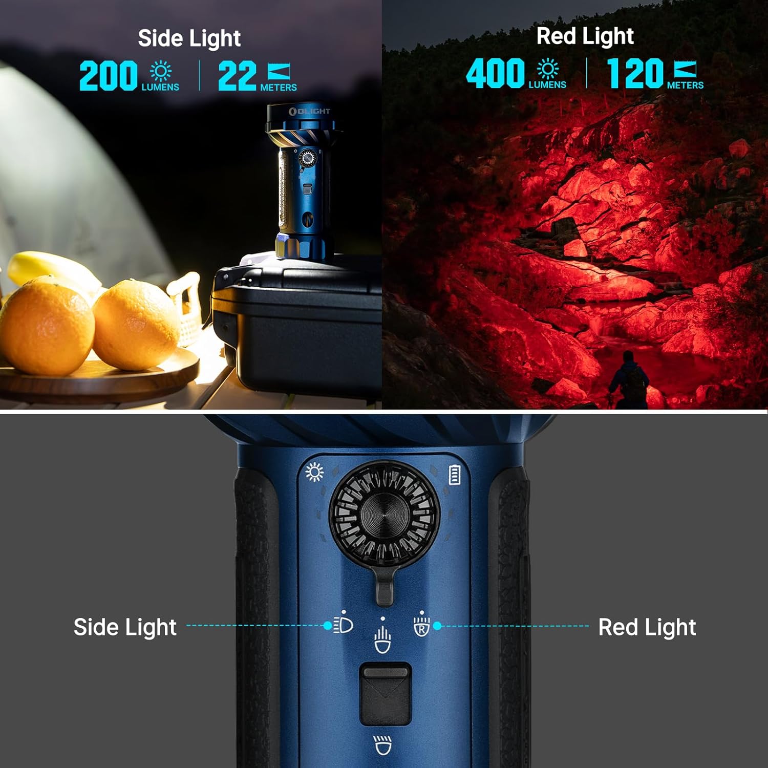 OLIGHT MARAUDERMINI2 - Marauder Mini 2 Rechargeable LED Light - Black, Orange, Midnight Blue