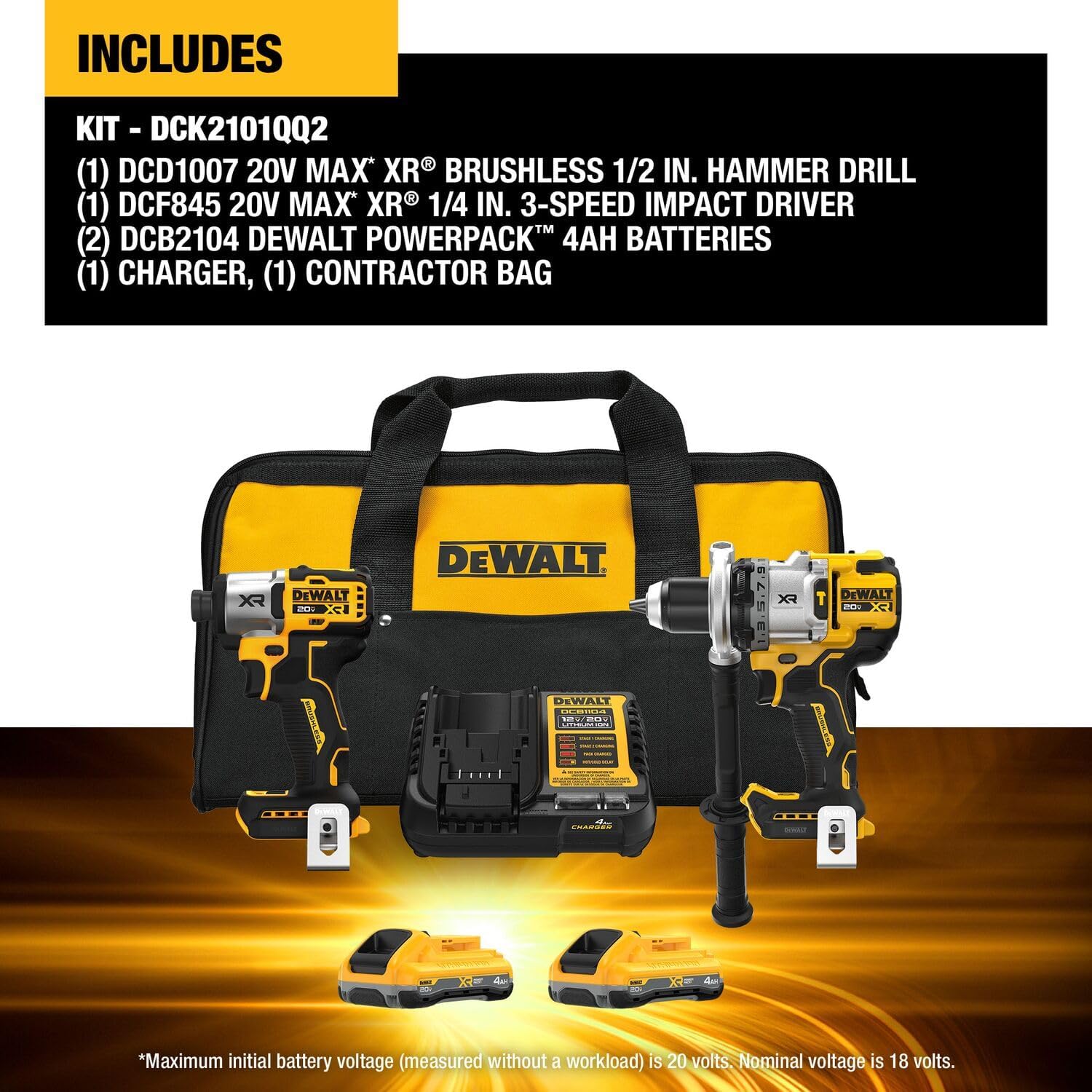 DEWALT DCK2101QQ2 - 20V MAX Combo Kit