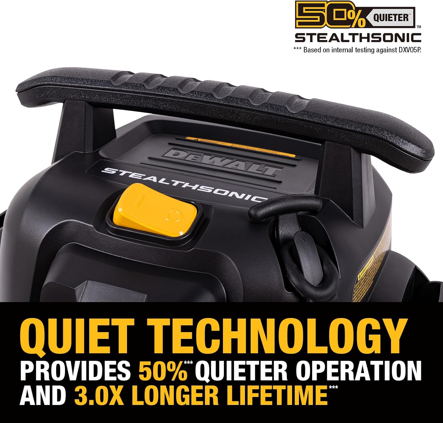 DEWALT DXV05P-QT 5 Gallon 4.0 Peak HP STEALTHSONIC Quiet Poly Wet/Dry Vacuum
