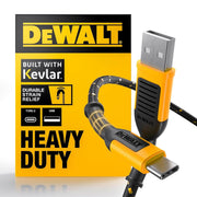 DEWALT 1311348DW2 - 6 Ft. USB-A to USB-C Reinforced Braided Cable