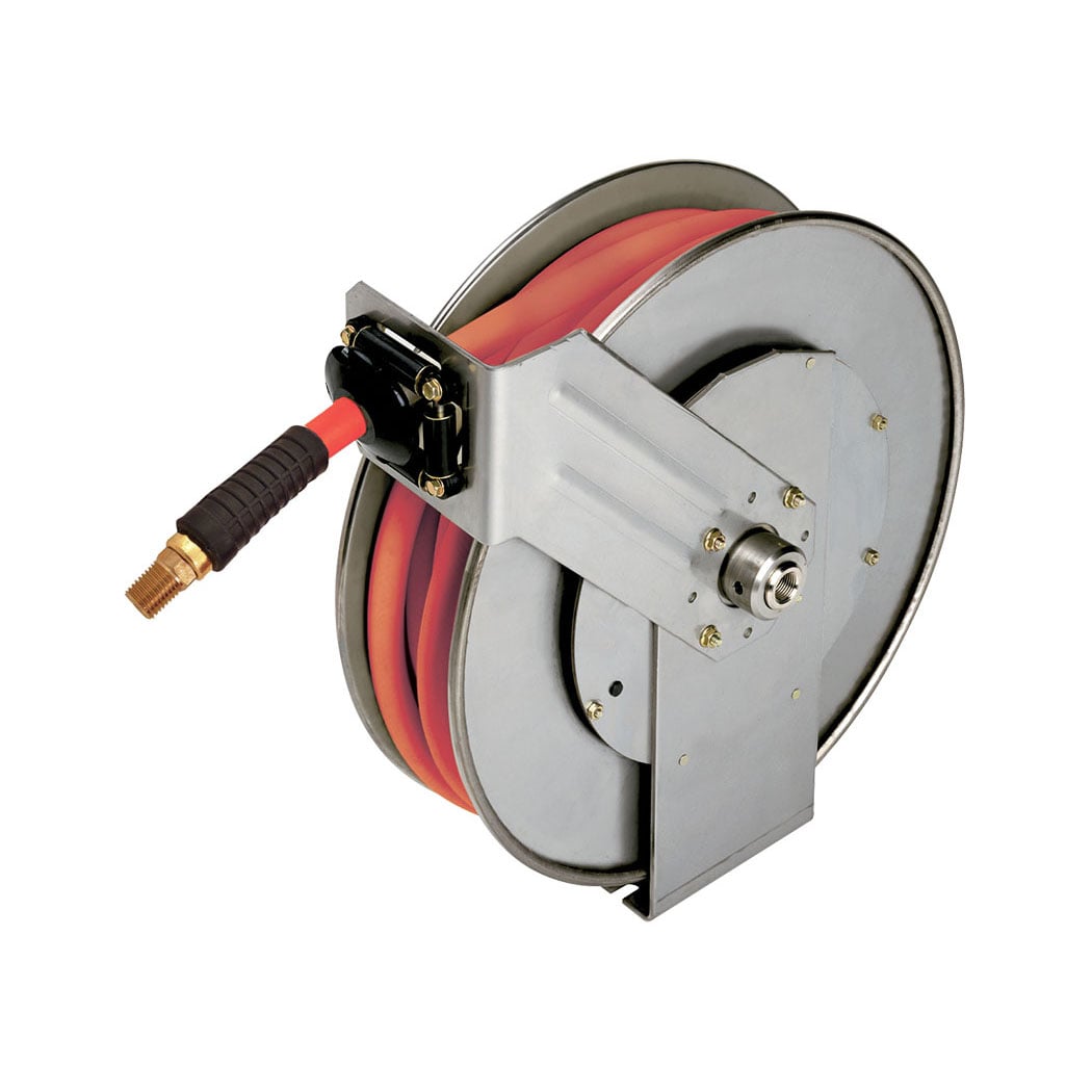 TOPRING 79.849 - L Hose Reel With 1/2 I.D. 50 ft. Rubber Hose STEELPRO INOX