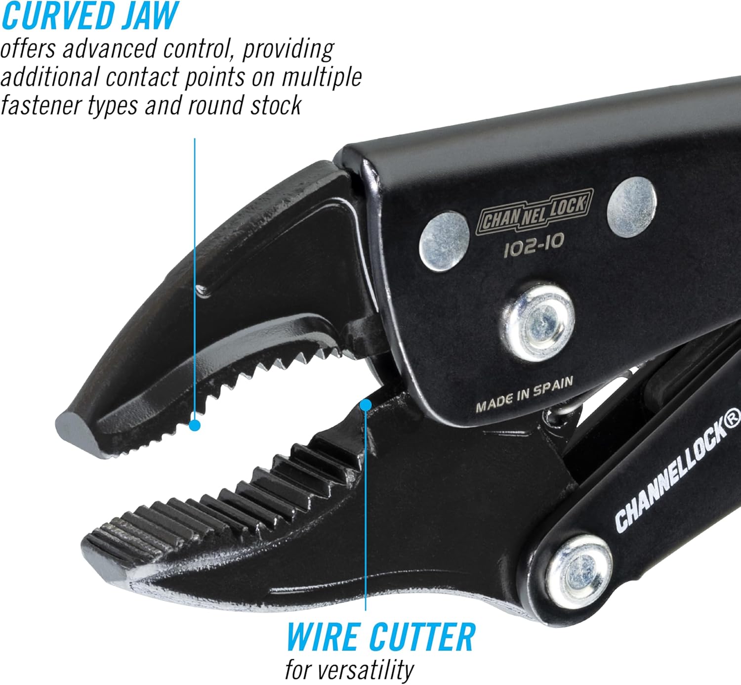 Channellock CHA-102-10 - Pince-étau 10 po, mâchoire courbée