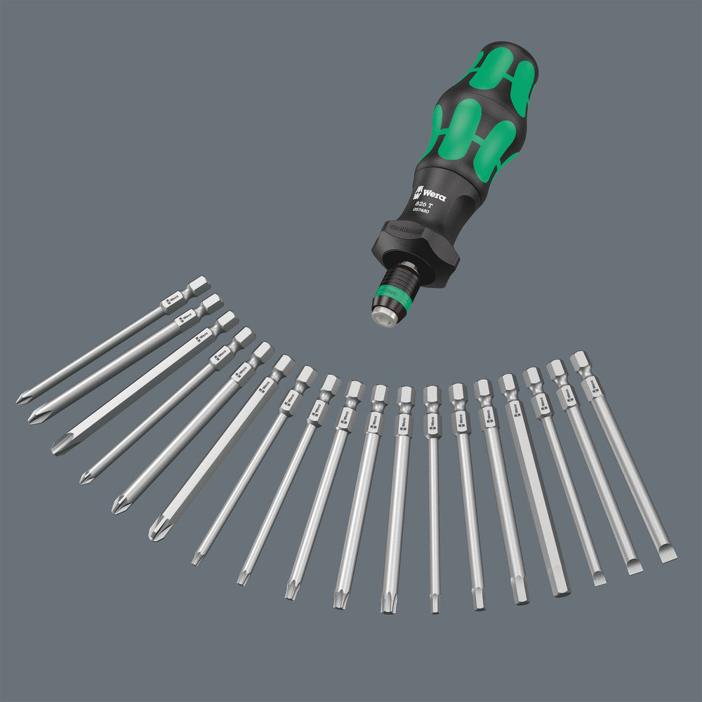 Wera 057480 - 826 T Kraftform Turbo Bits Handhalter mit Rapidaptor Schnellwechselfutter (nur Griff) 