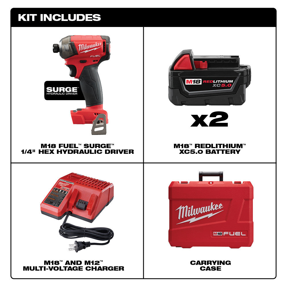 Milwaukee 2760-22 - M18 FUEL™ SURGE™ 1/4 in. Hex Hydraulic Driver Kit