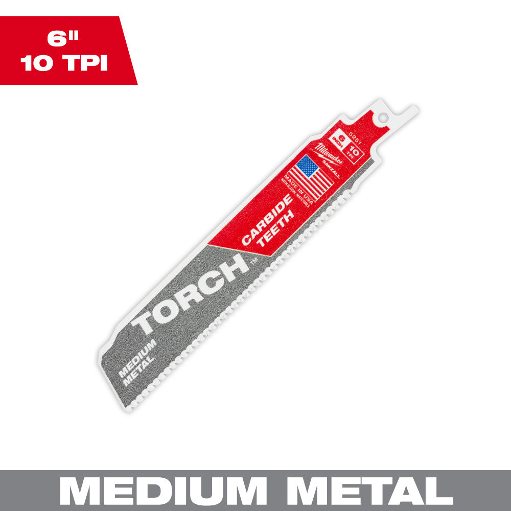 Milwaukee 48-00-5251 - 6" 10TPI The TORCH™ avec dents en carbure pour métaux moyens, 1 paquet