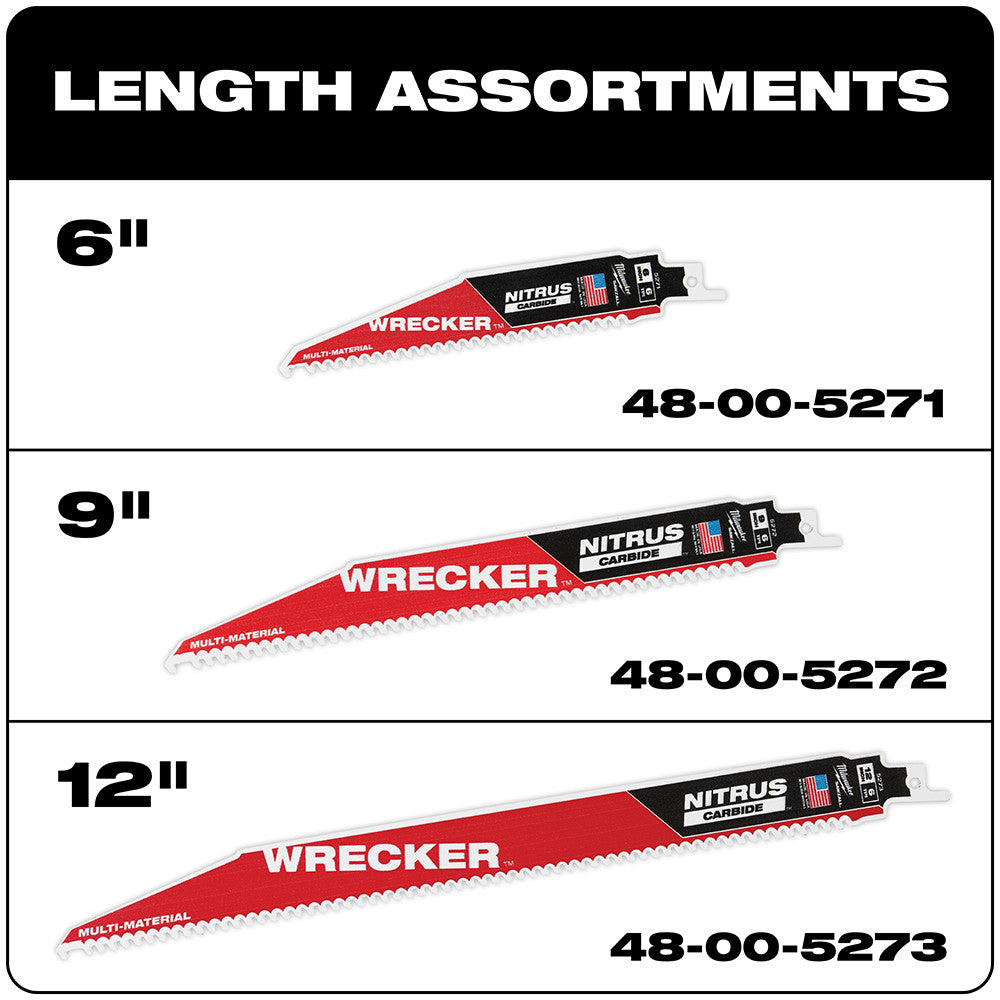 Milwaukee 48-00-5373 - 12" THE WRECKER™ avec NITRUS CARBIDE™, paquet de 3