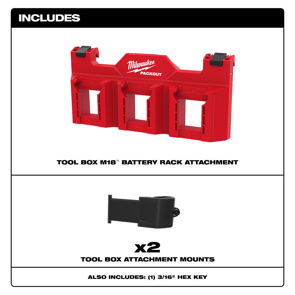 PACKOUT™ Tool Box M12™ Battery Rack Attachment