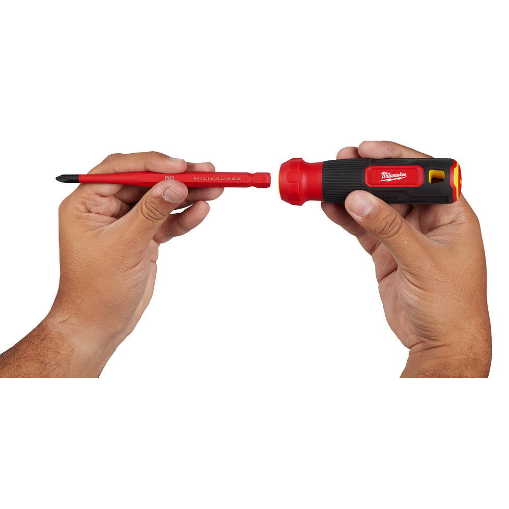 Milwaukee 48-22-2218 - 8-in-1 1000 V isolierter Multi-Bit-Schraubendreher mit schmaler Spitze