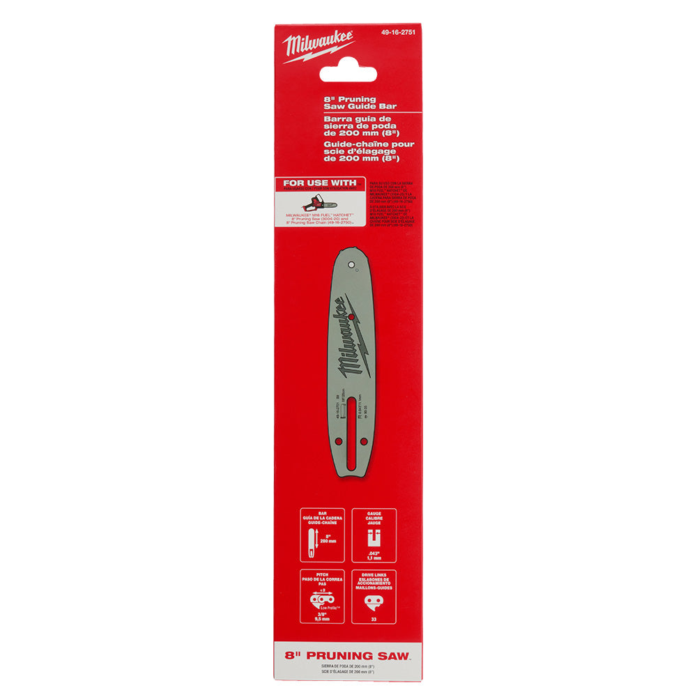 Guide-chaîne pour scie d'élagage Milwaukee 49-16-2751 de 20 cm