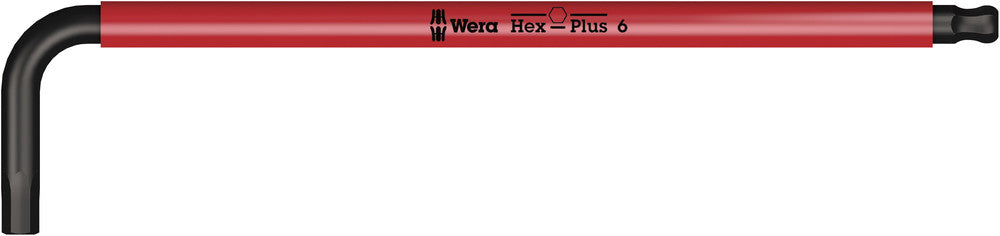 Clé mâle coudée hexagonale Wera 022612 6 x 172 mm (rouge) 