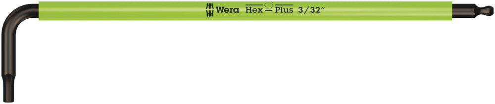 Clé mâle coudée hexagonale Wera 022631 3/32" x 112 mm (vert vif) 