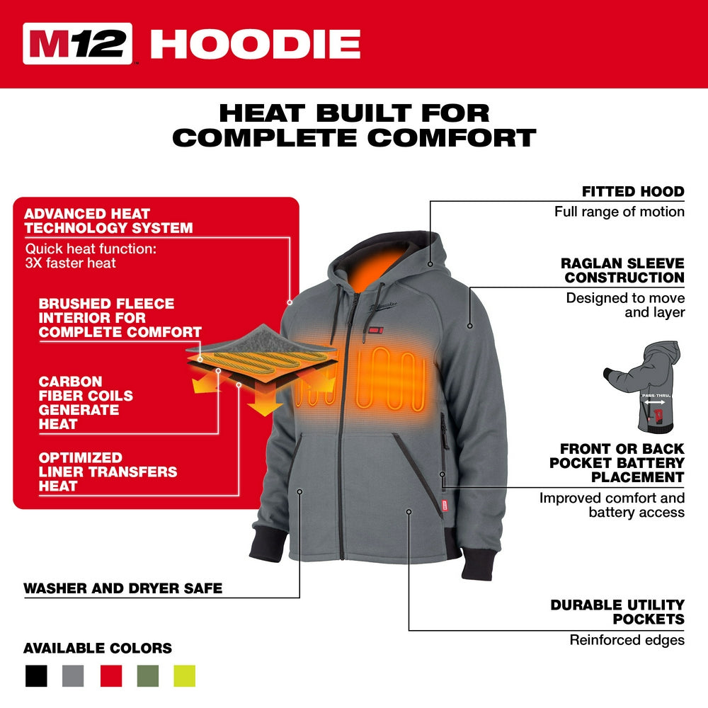 Milwaukee 306B-202X - M12™ Beheizter Kapuzenpullover Schwarz 2X