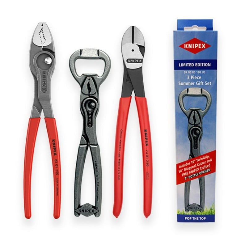 Knipex 9K0080188US 3-Piece Summer Gift Set with TwinGrip Pliers and High Leverage Diagonal Cutters