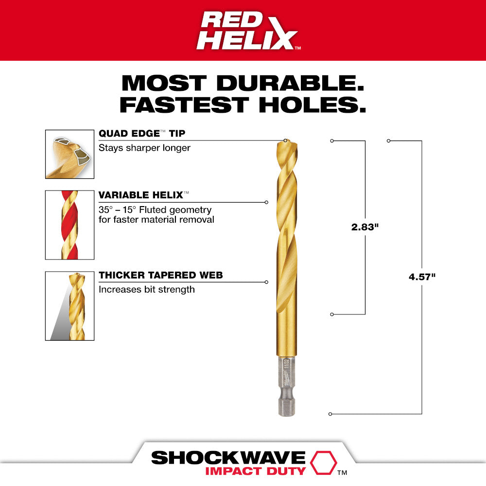 Milwaukee 48-89-4624 – 27/64 Zoll Titan SHOCKWAVE™ Bohrer