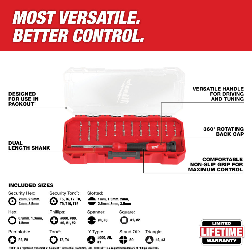 Milwaukee 48-22-2935 - 39-in-1 Präzisions-Multibit-Schraubendreher