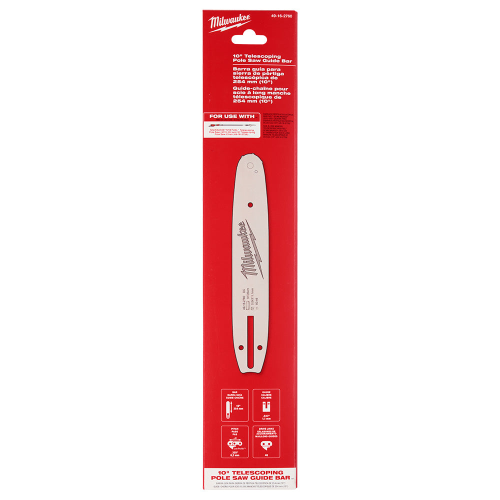 Guide-chaîne télescopique Milwaukee 49-16-2760 de 25,4 cm (10 po) pour scie à perche