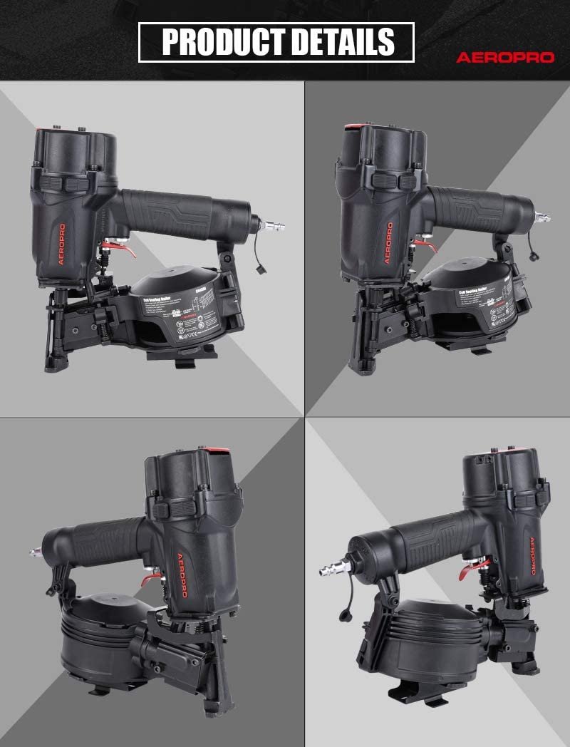 AEROPRO CN45RA 3/4 in. to 1-3/4 in. Heavy-Duty Coil Roofing Air Nailer - Wise Line Tools