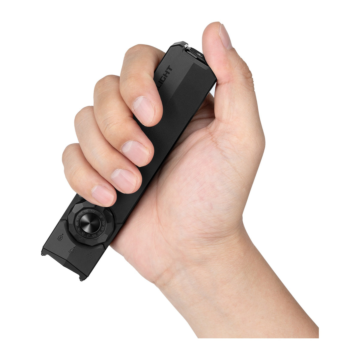 OLIGHT ArkTac flashlight - in-hand grip view