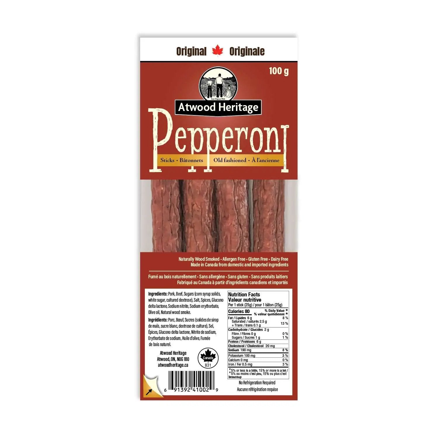 ATWOOD HERITAGE ATW-41002 - 4pk Original Pepperoni Sticks ATWOOD HERITAGE