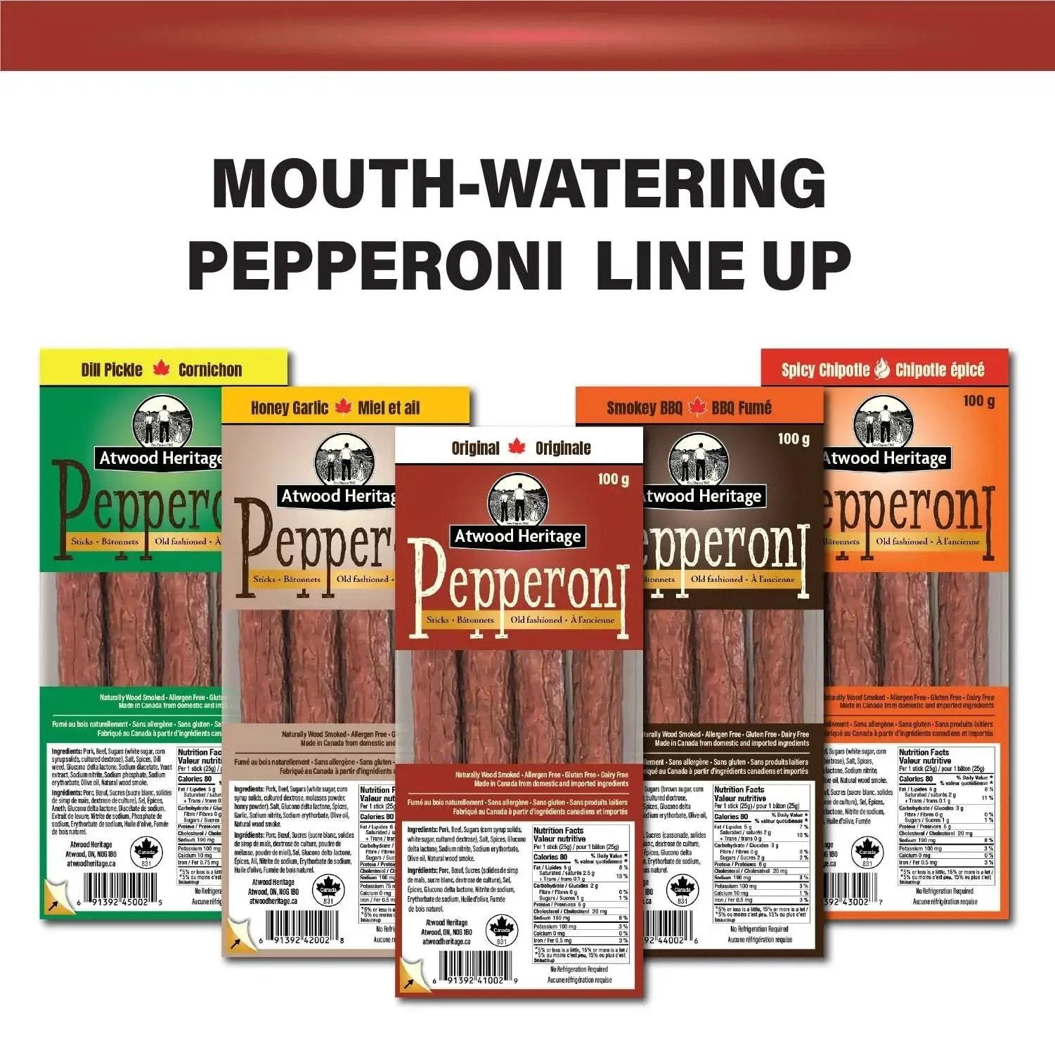 ATWOOD HERITAGE ATW-42002 - 4pk Honey Garlic Pepperoni Sticks ATWOOD HERITAGE