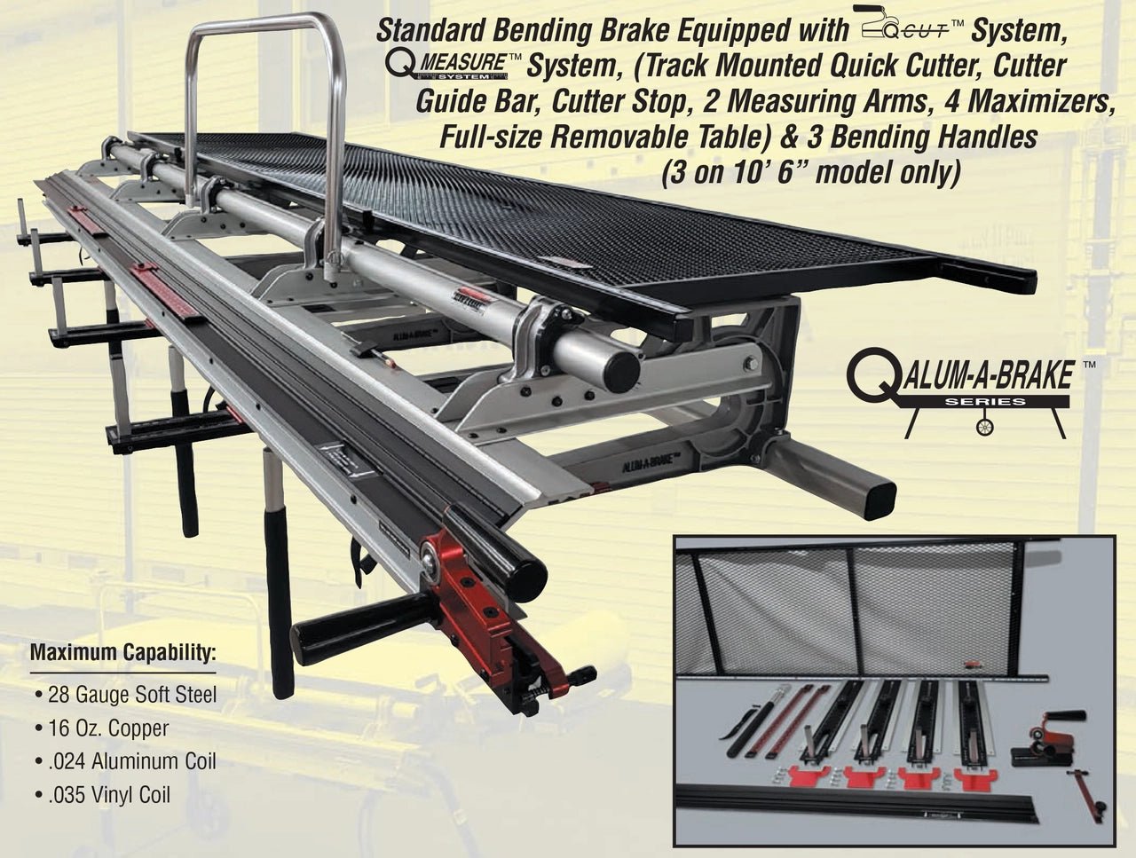 Alum-A-Brake QMS106  -  Q-series w/Cut System and Measure Device- 10' 6" - Wise Line Tools