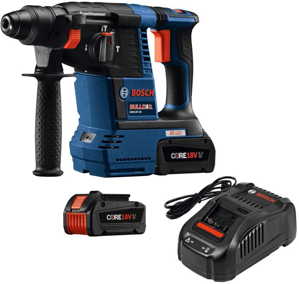 BOSCH  GBH18V-26K24  -18V BRUSHLESS BULLDOG 1'' SDS PLUS ROTARY HAMMER KIT - Wise Line Tools