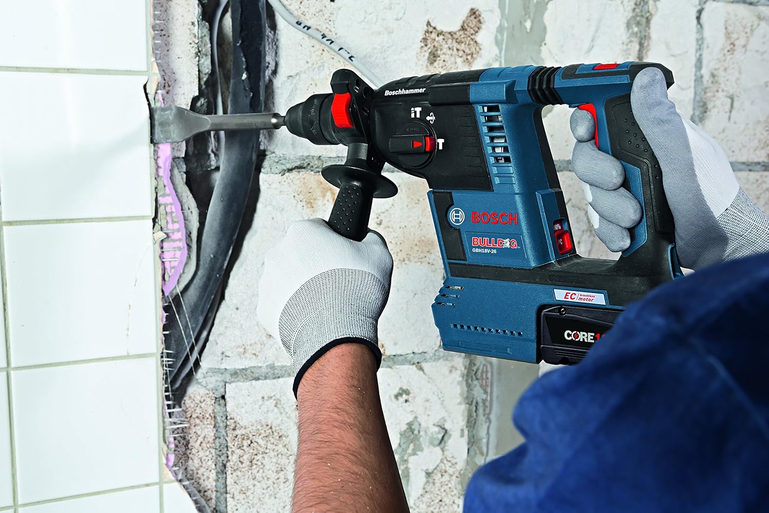 BOSCH  GBH18V-26K24  -18V BRUSHLESS BULLDOG 1'' SDS PLUS ROTARY HAMMER KIT - Wise Line Tools
