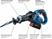BOSCH  GSA18V-125K14  -  18V BRUSHLESS MISFIT RECIPROCATING SAW KIT. - Wise Line Tools