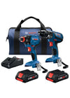 BOSCH  GXL18V-239B25  -  18V COMPACT IMPACT & HAMMER DRILL COMBO KIT