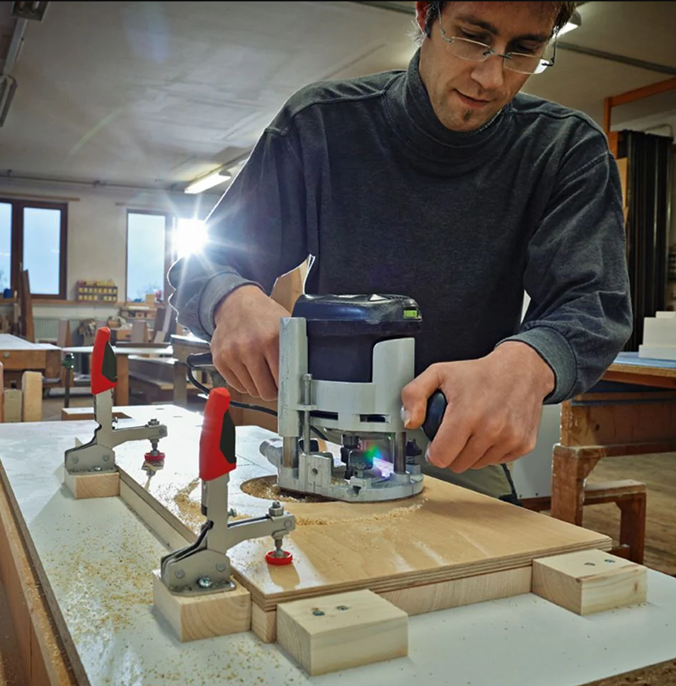 Bessey STC-VH50  -  Vertical Auto-Adjust Toggle Face Mount Nickel Plated Clamp Vertical Flange, Silv; Vertical Auto-Adjust Toggle Face Mount Nickel Plated Clamp Vertical Flange, Silver - Wise Line Tools